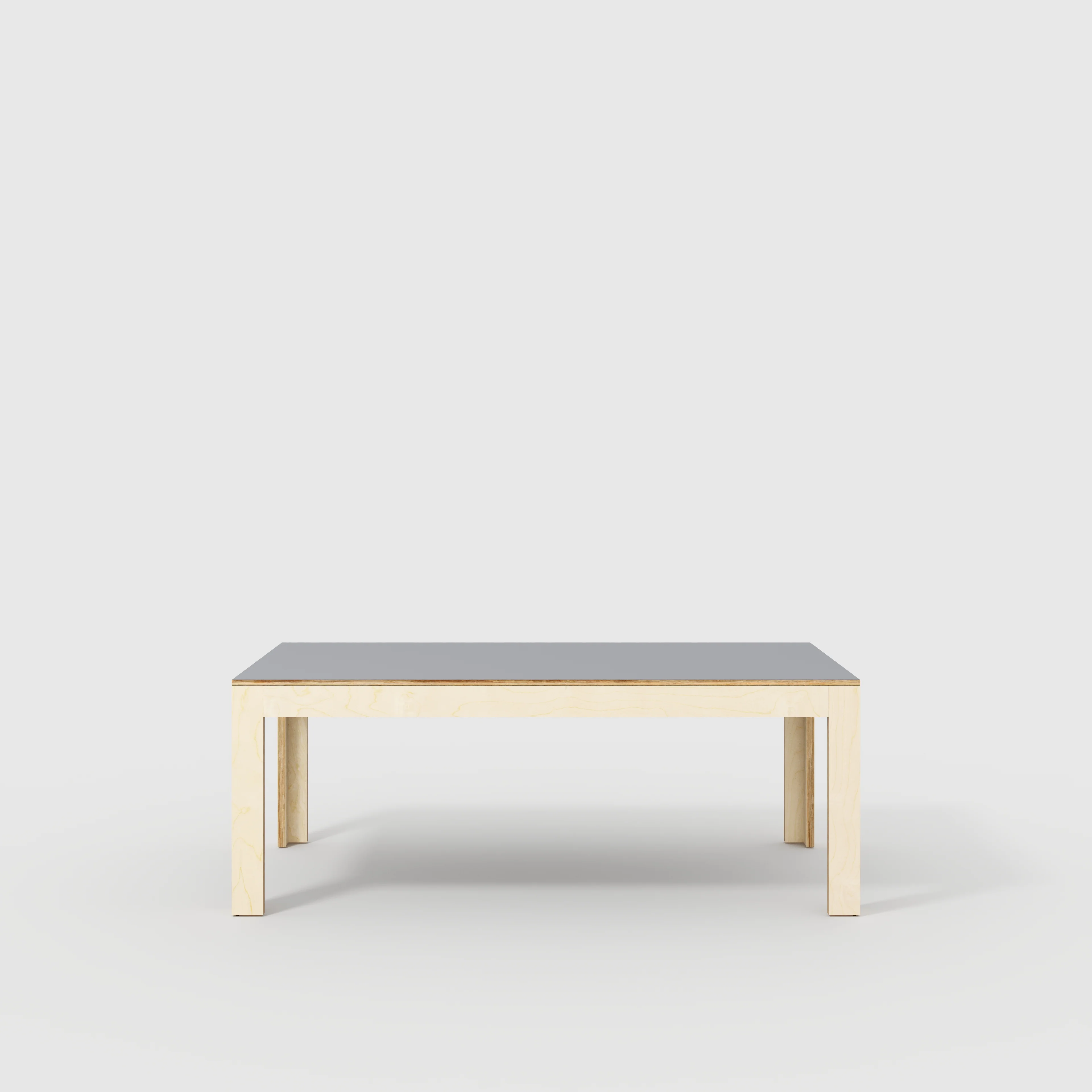 Plywood Table with Solid Frame - Formica Tornado Grey - 2000(w) x 1000(d) x 750(h)