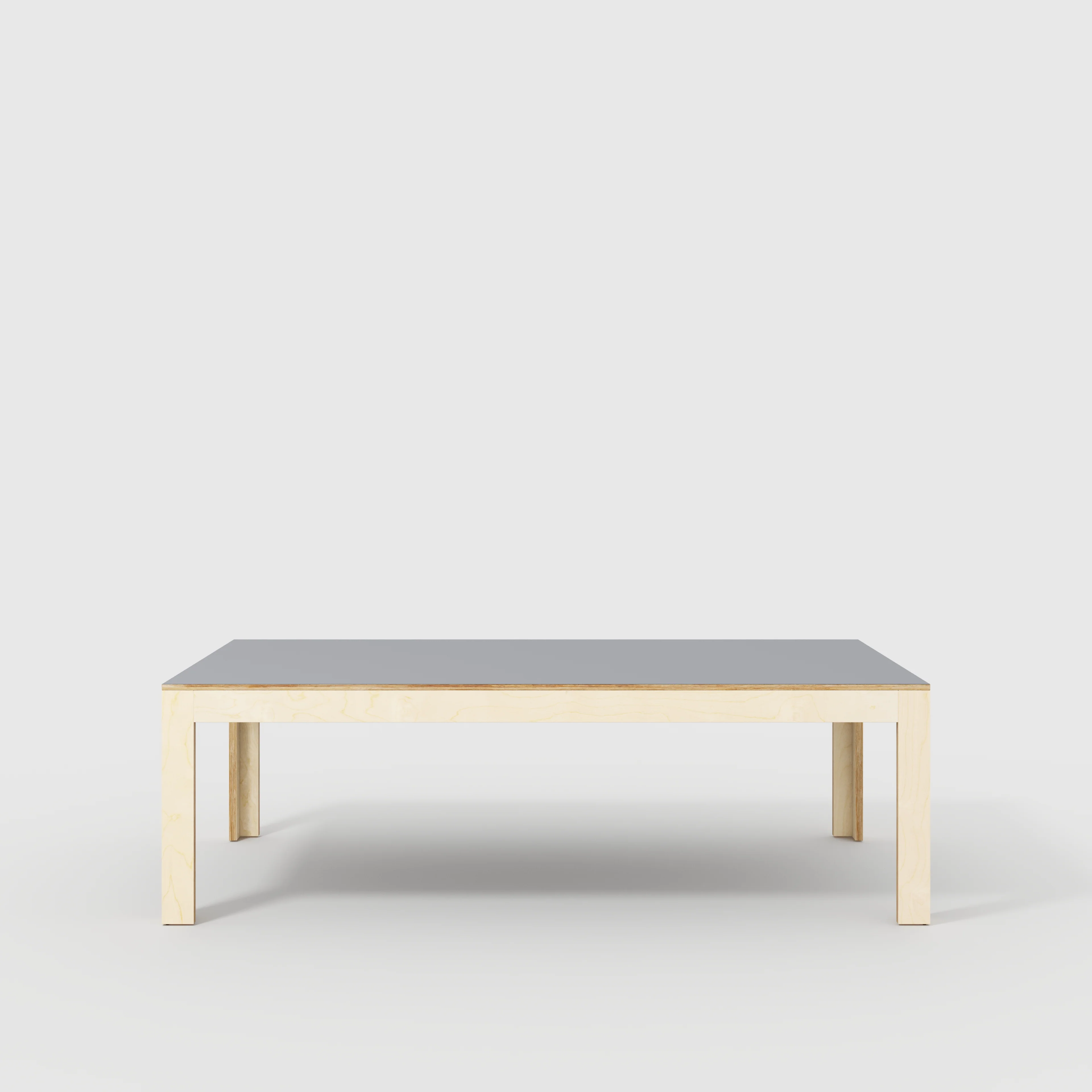 Plywood Table with Solid Frame - Formica Tornado Grey - 2400(w) x 1200(d) x 750(h)
