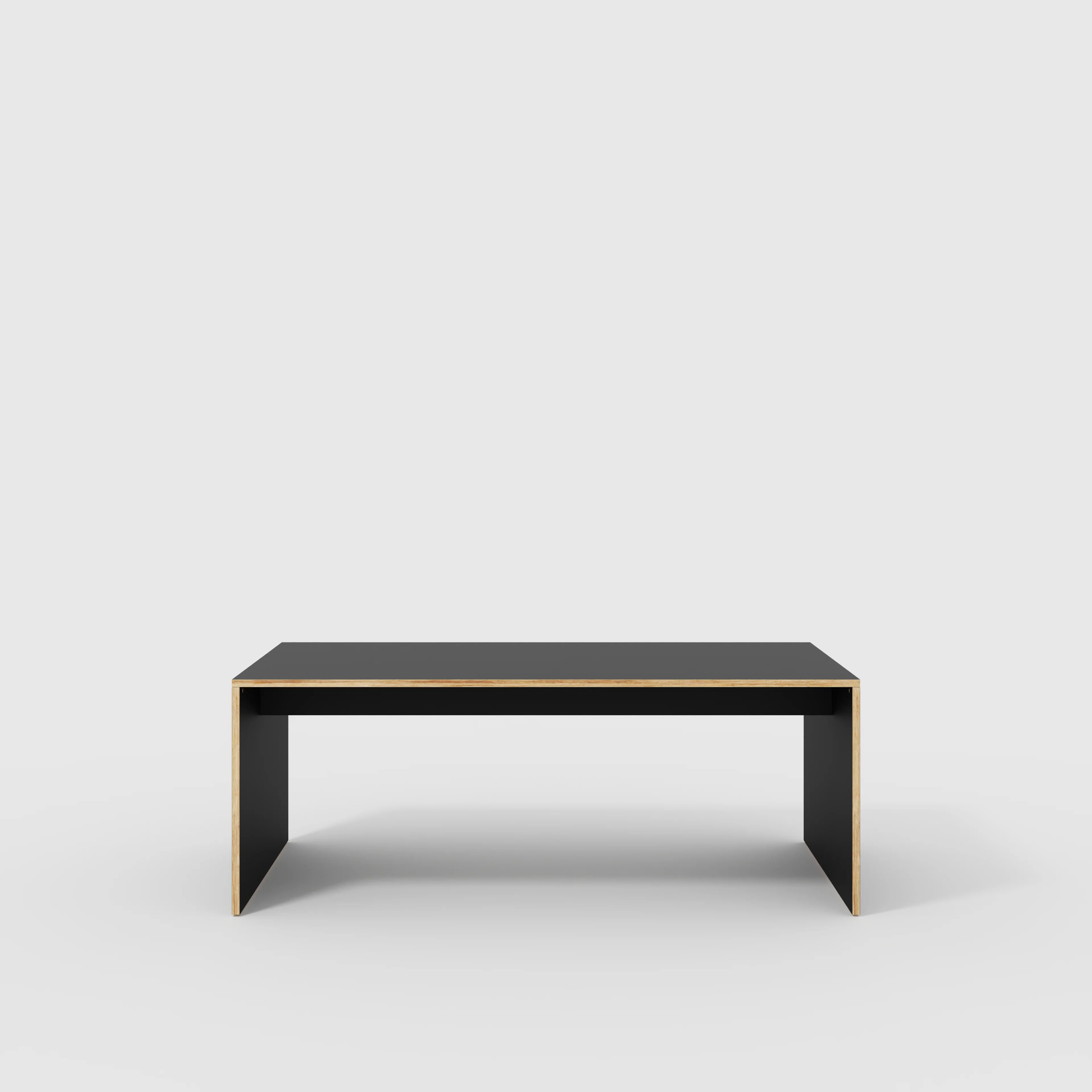 Plywood Table with Solid Sides - Formica Diamond Black - 2000(w) x 1000(d) x 750(h)