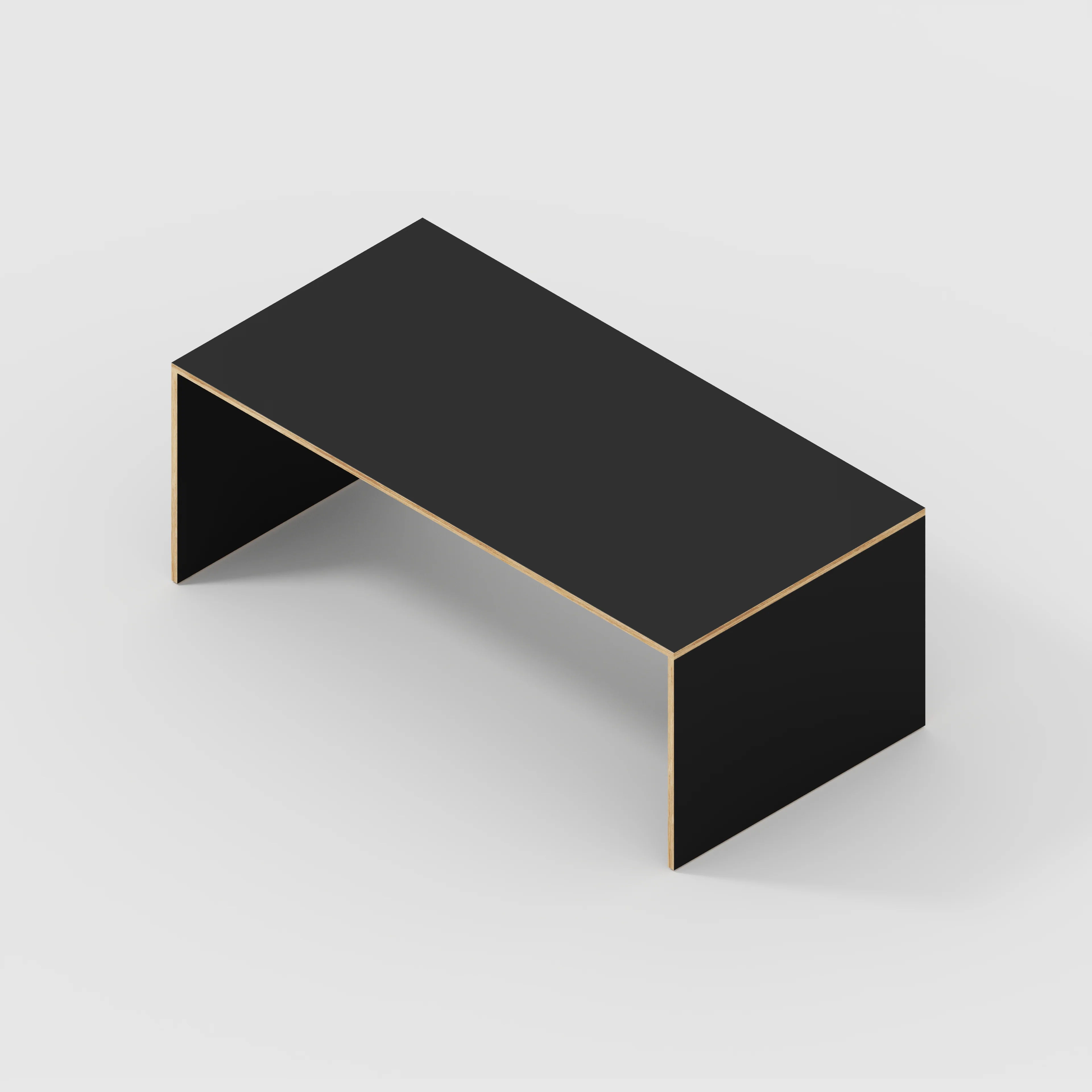 Plywood Table with Solid Sides - Formica Diamond Black - 2000(w) x 1000(d) x 750(h) - Image 5