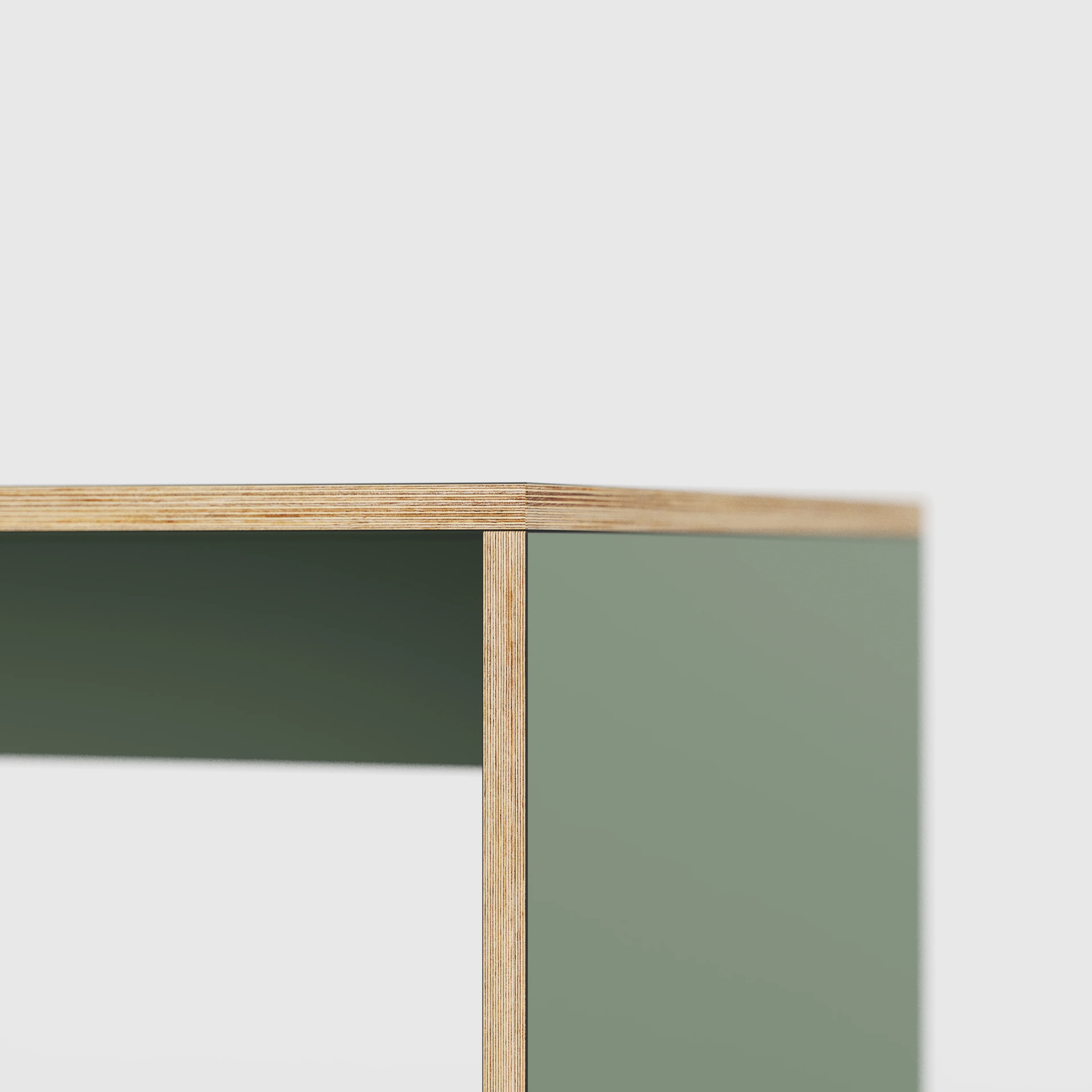 Plywood Table with Solid Sides - Formica Green Slate - 1600(w) x 800(d) x 750(h) - Image 4