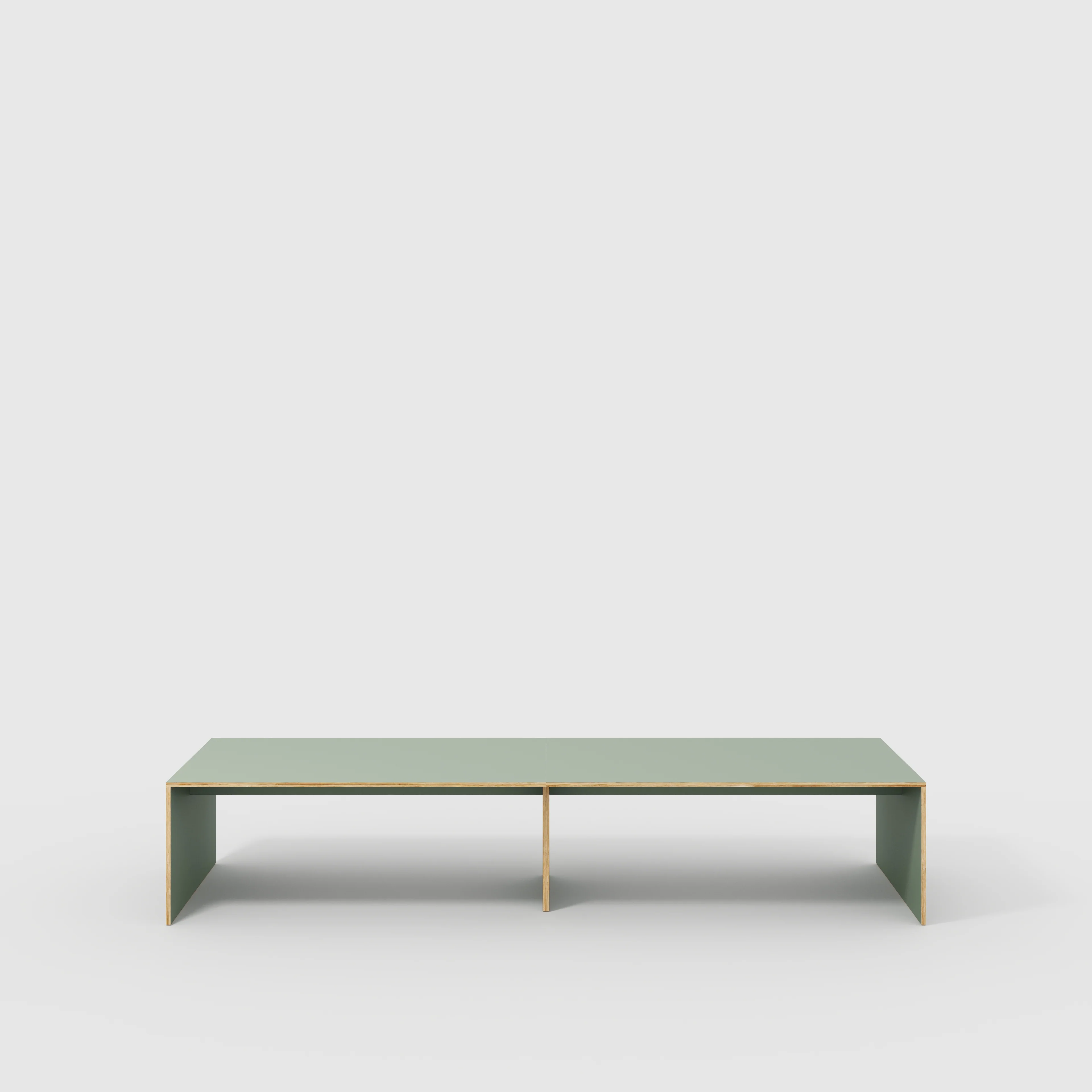 Plywood Table with Solid Sides - Formica Green Slate - 4000(w) x 1000(d) x 750(h)
