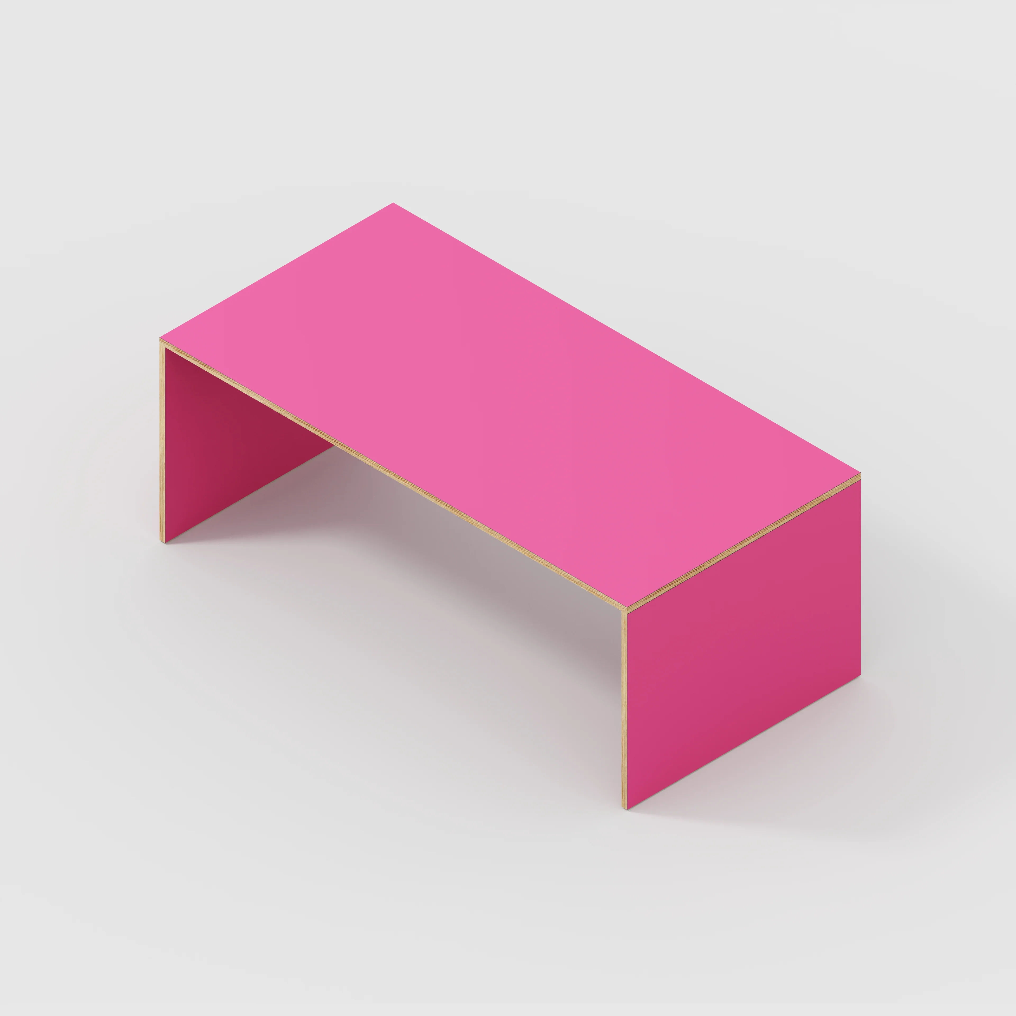 Plywood Table with Solid Sides - Formica Juicy Pink - 2000(w) x 1000(d) x 750(h) - Image 5