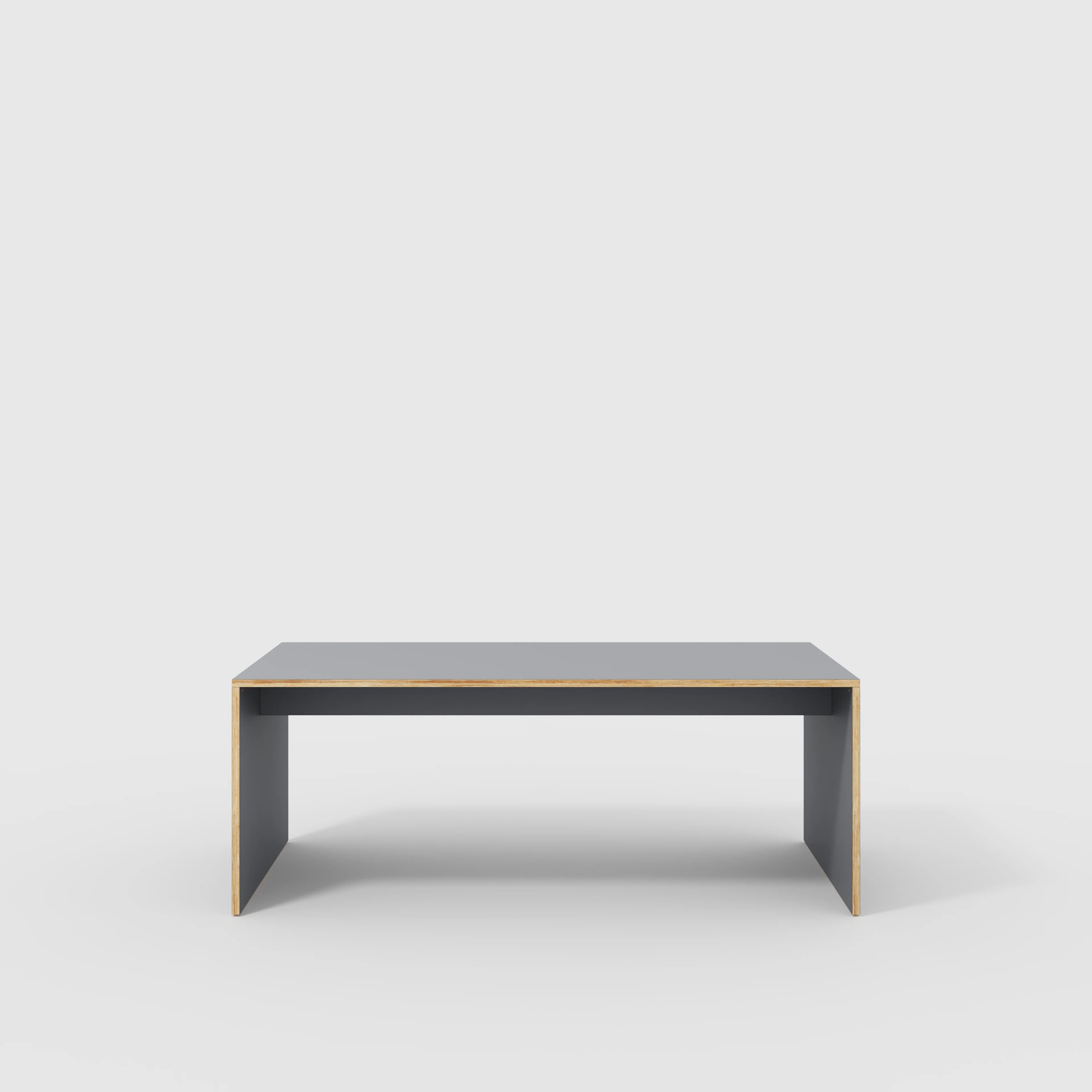 Plywood Table with Solid Sides - Formica Tornado Grey - 2000(w) x 1000(d) x 750(h)