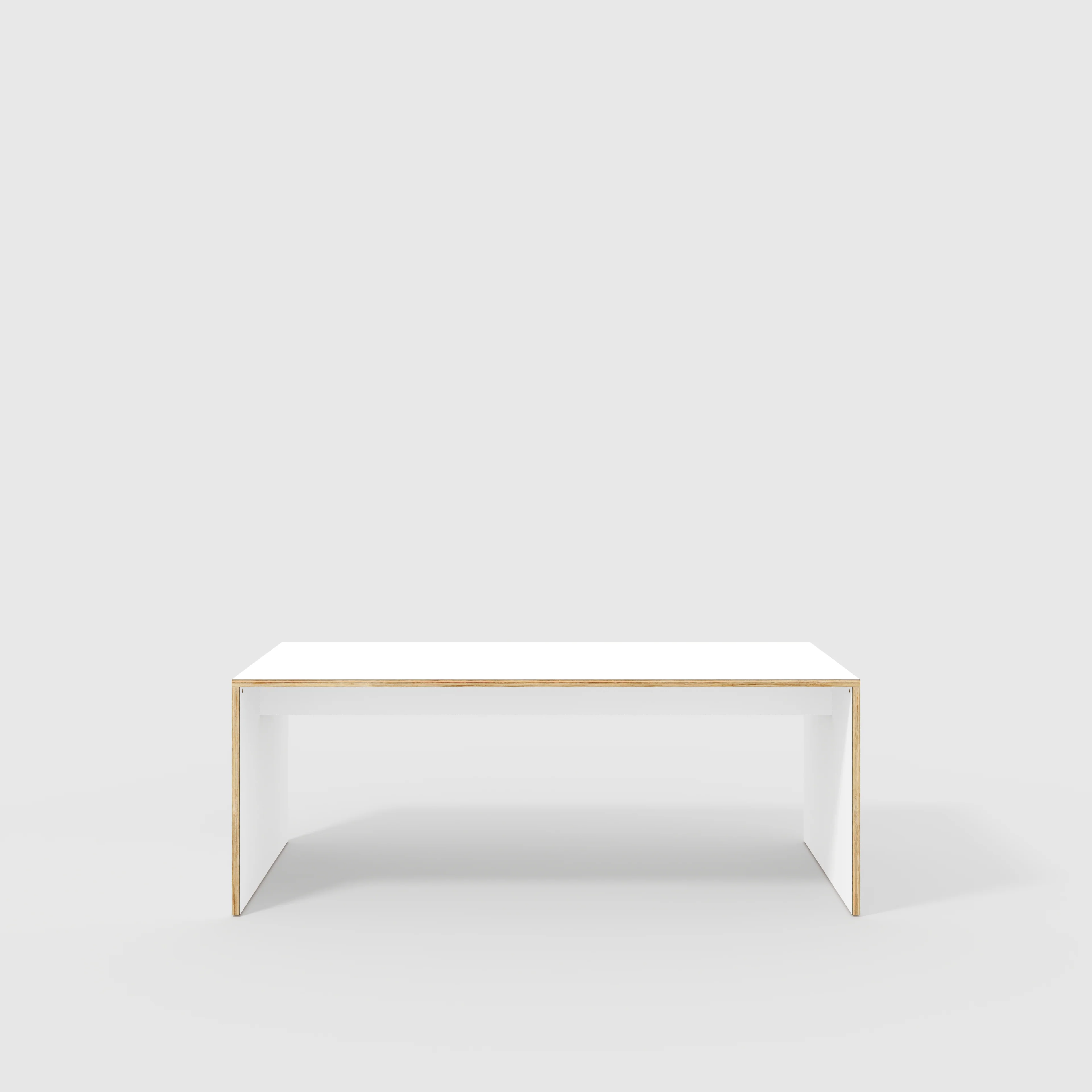 Plywood Table with Solid Sides - Formica White - 2000(w) x 1000(d) x 750(h)