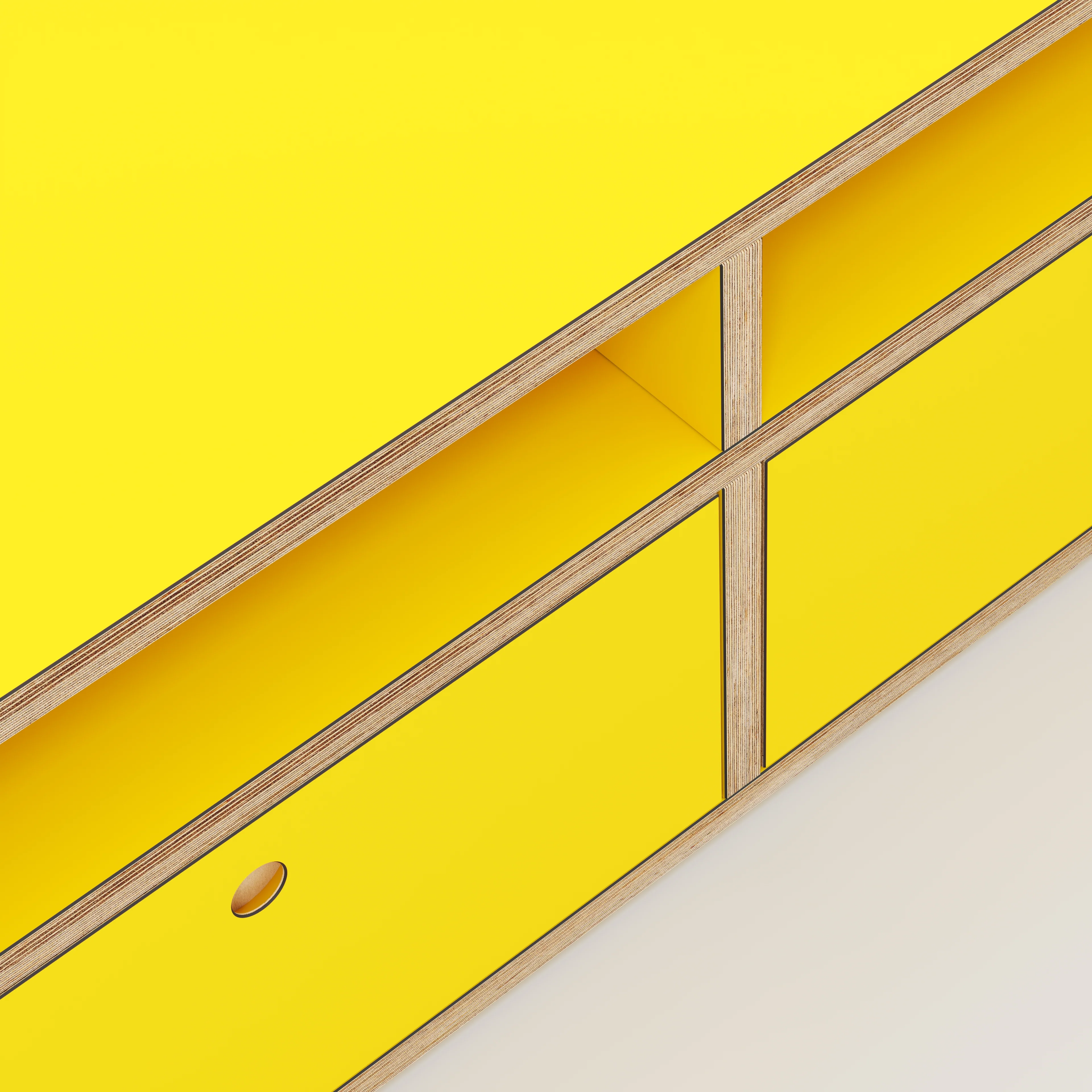 Plywood TV Entertainment Unit - Type 2 - Formica Chrome Yellow - 1200(w) x 400(d) x 450(h) - Image 3
