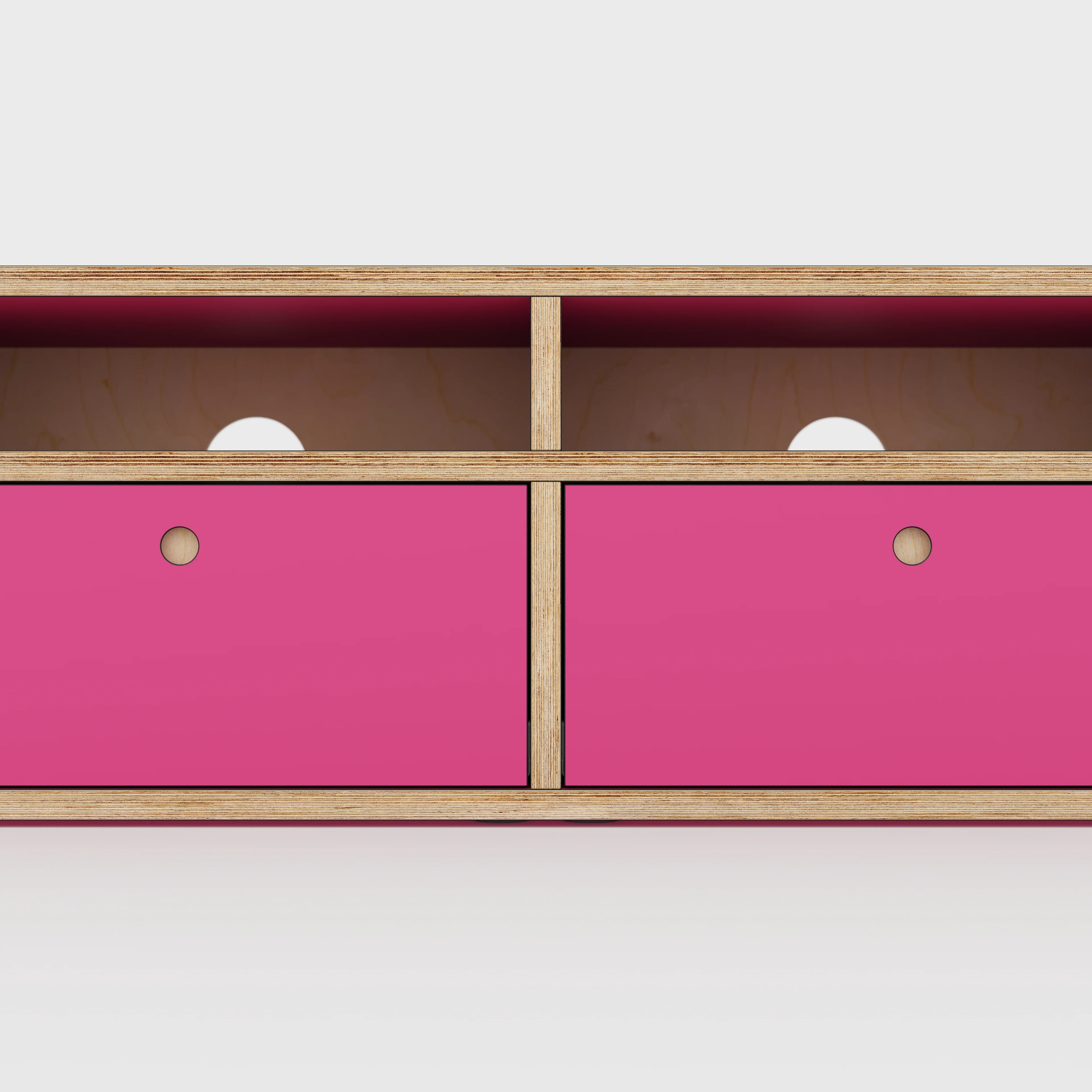 Plywood TV Entertainment Unit - Type 2 - Formica Juicy Pink - 2400(w) x 400(d) x 450(h) - Image 4