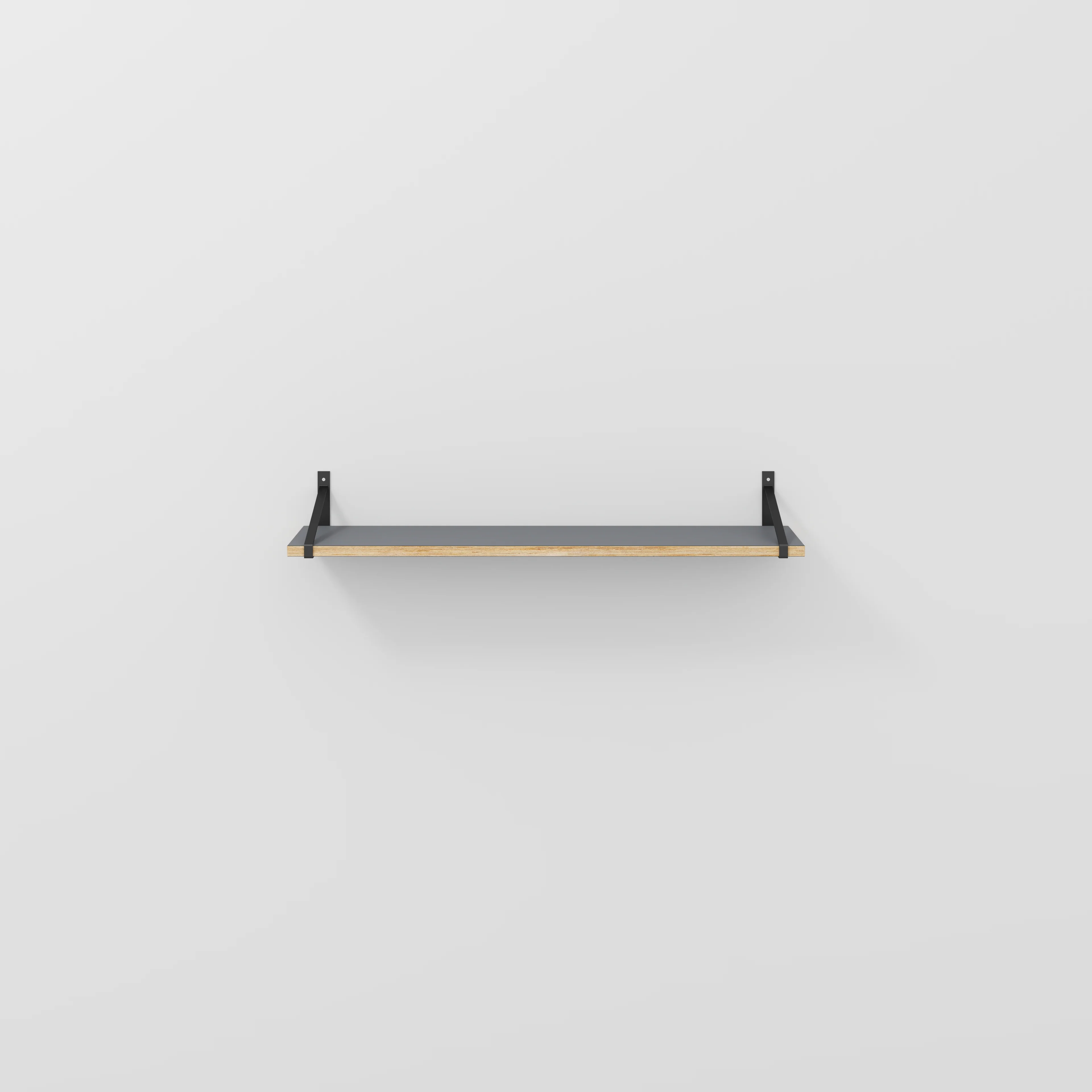Plywood Wall Shelf with Suspense Brackets - Formica Tornado Grey - 1200(w) x 260(d)